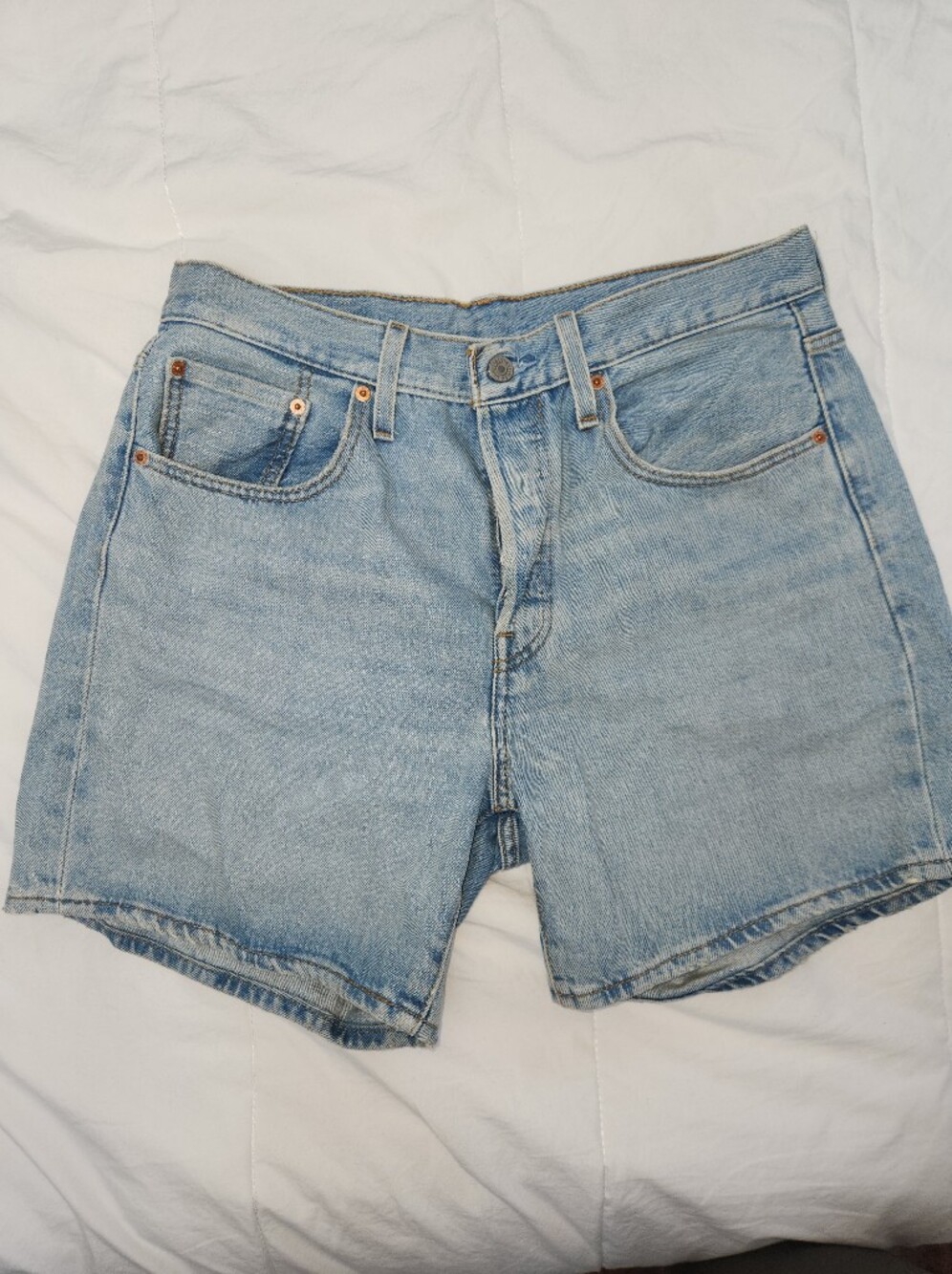 Light Blue Levis Buttonfly Shorts